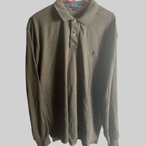 Ralph Lauren Polo long sleeve size Lg 100%cotton Green